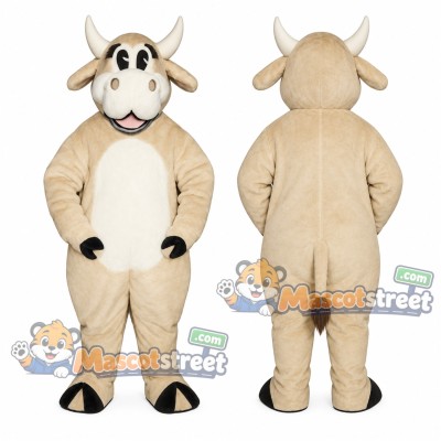 Cream Cow Mascot Costume Cream Cow Mascot Costume