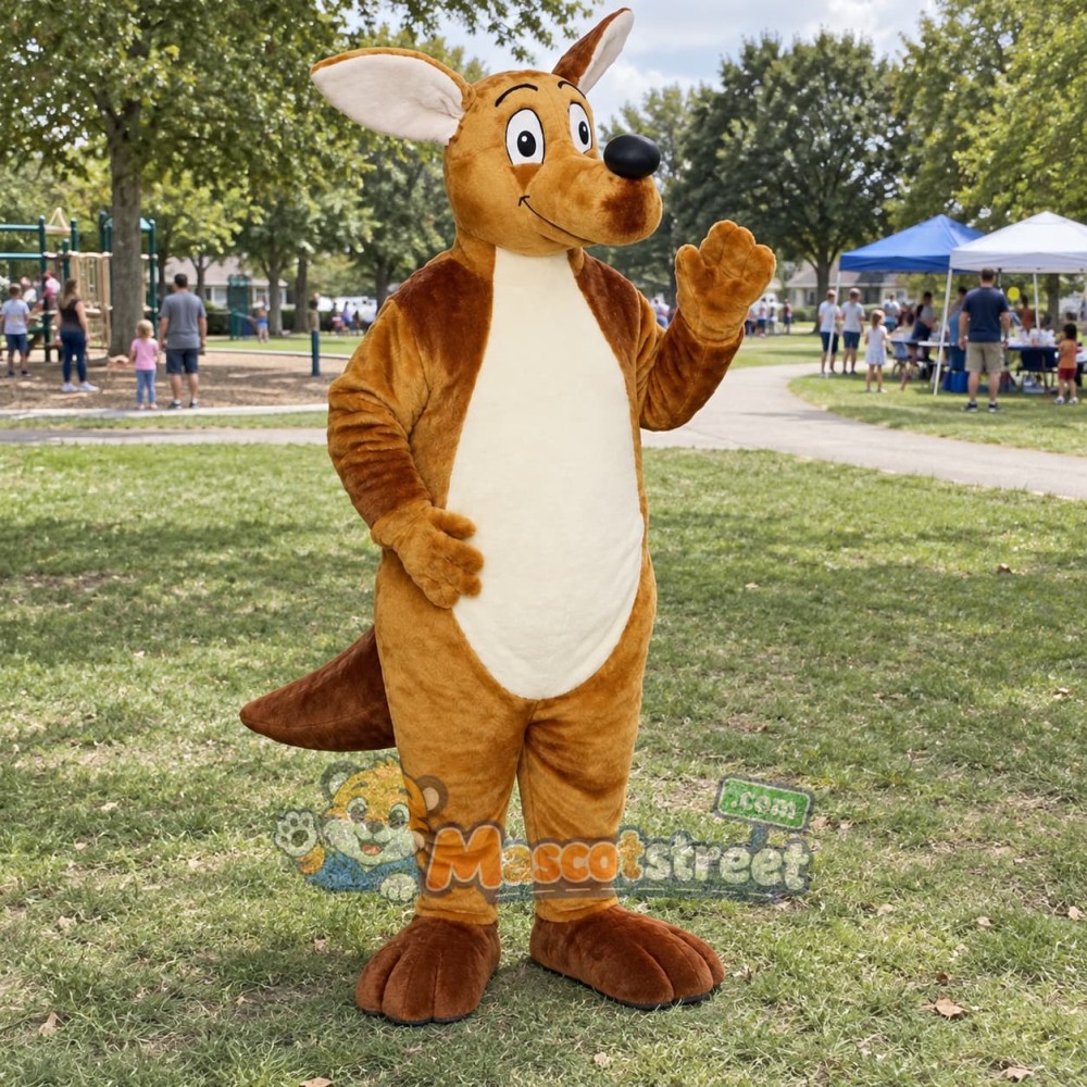 Brown Kangaroo Mascot Costume Brown Kangaroo Mascot Costume