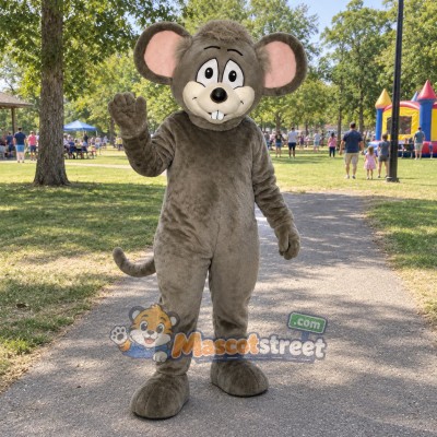 Gray Mouse Mascot Costume Gray Mouse Mascot Costume