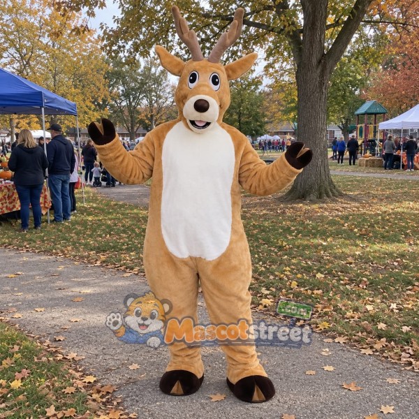 Brown Reindeer Mascot Costume