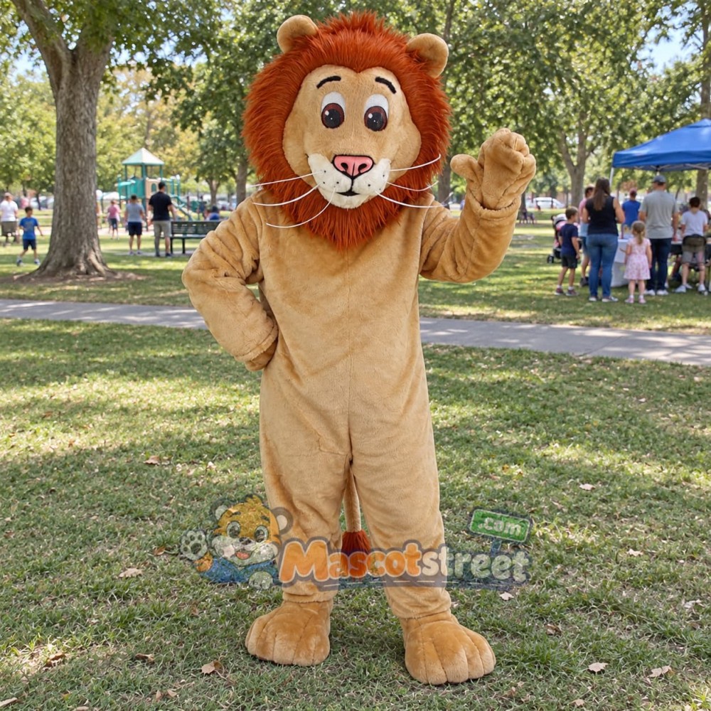 Tan Lion Mascot Costume Tan Lion Mascot Costume