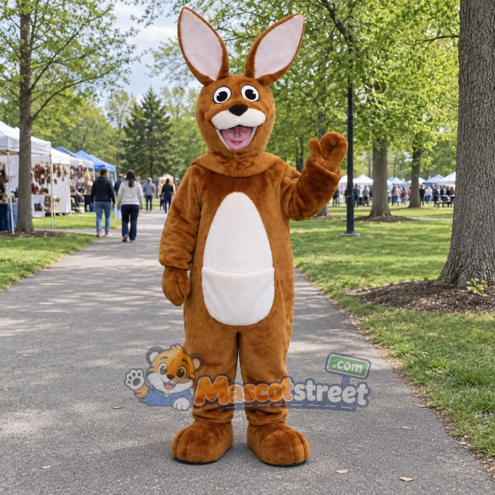 Brown Kangaroo Mascot Costume Brown Kangaroo Mascot Costume
