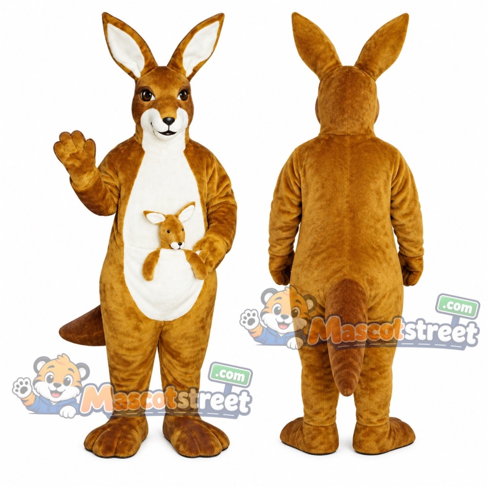 Brown Kangaroo Mascot Costume Brown Kangaroo Mascot Costume