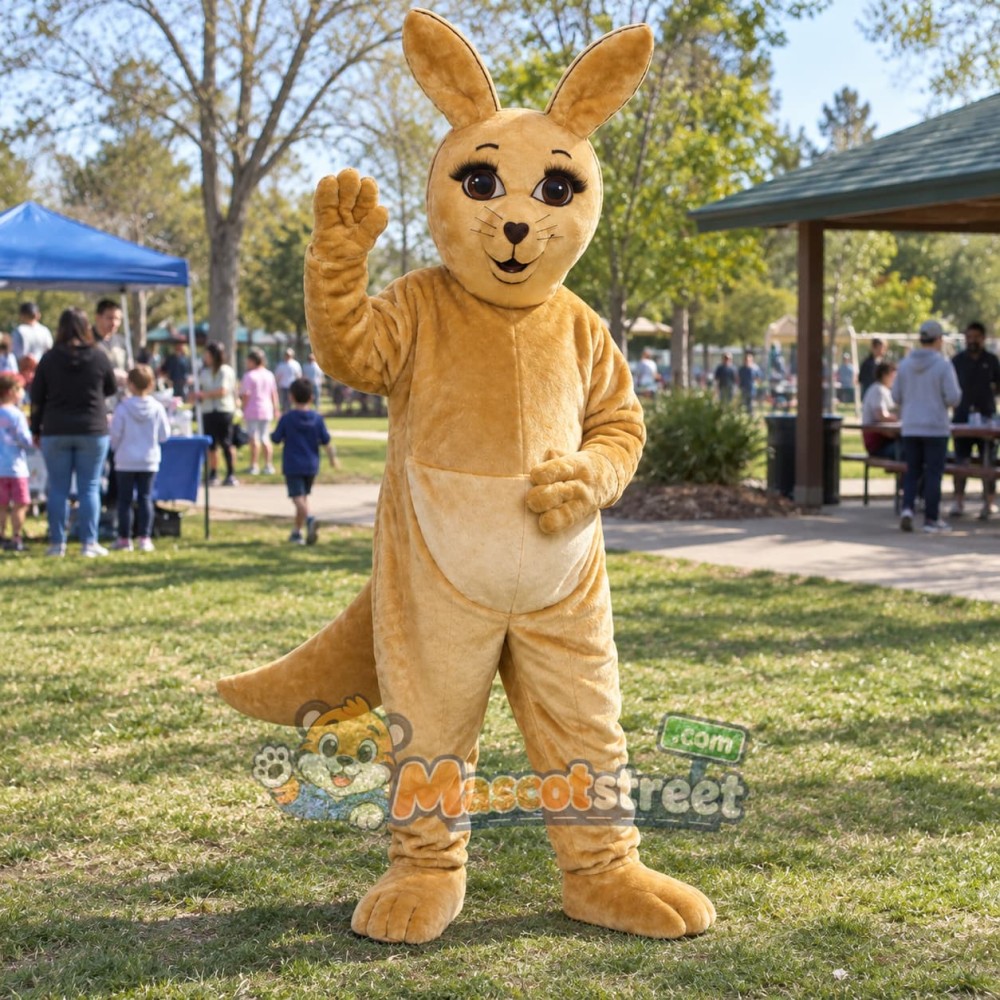 Tan Kangaroo Mascot Costume Tan Kangaroo Mascot Costume