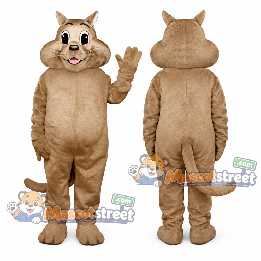 Tan Cat Mascot Costume Tan Cat Mascot Costume