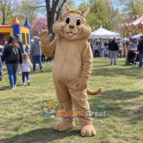 Tan Cat Mascot Costume