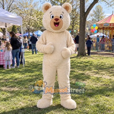 Cream Bear Mascot Costume