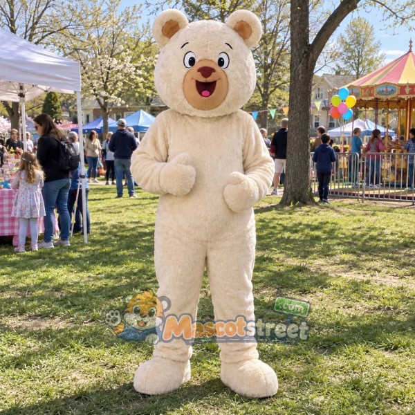 Cream Bear Mascot Costume