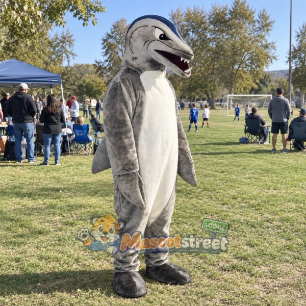 Gray Shark Mascot Costume