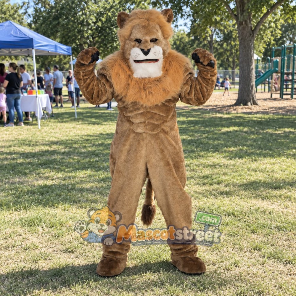 Tan Lion Mascot Costume Tan Lion Mascot Costume