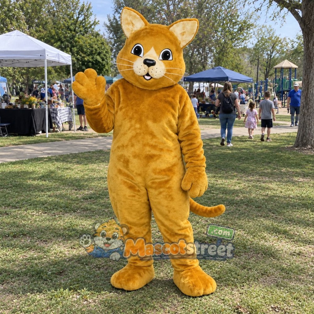 Yellow Cat Mascot Costume Yellow Cat Mascot Costume