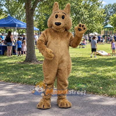 Brown Coyote Mascot Costume