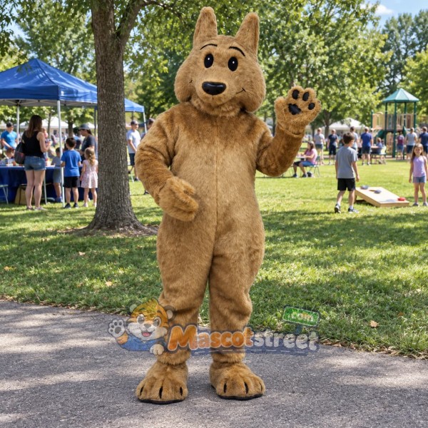 Brown Coyote Mascot Costume