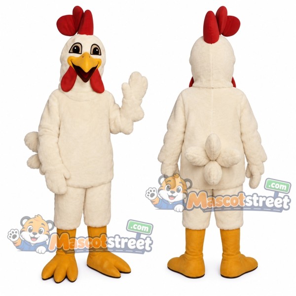 White Rooster Mascot Costume