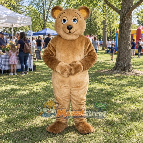 Tan Bear Mascot Costume