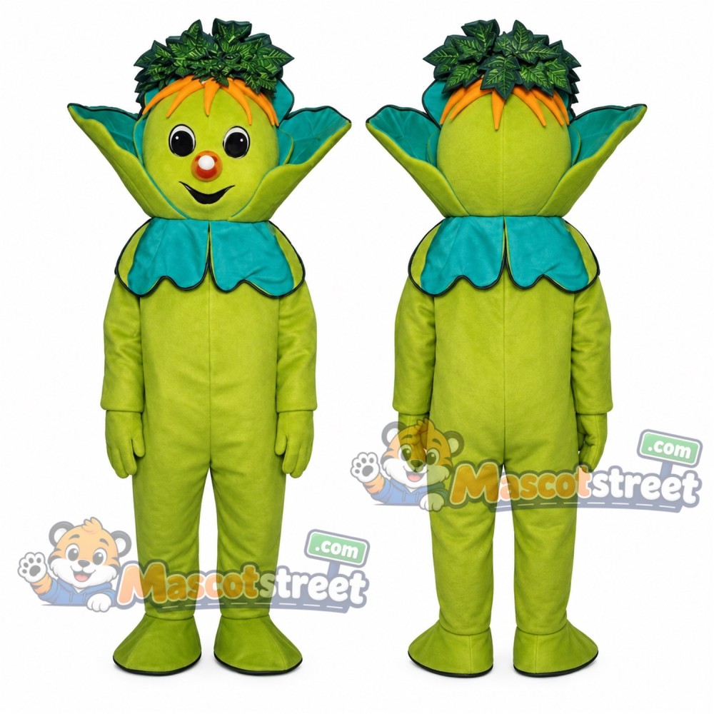 Green Lettuce Mascot Costume Green Lettuce Mascot Costume