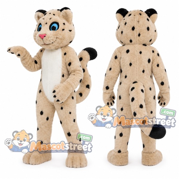 Tan Leopard Mascot Costume