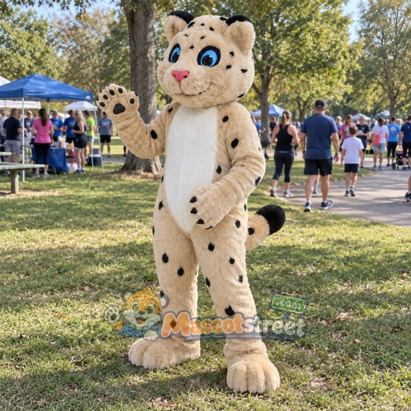 Tan Leopard Mascot Costume