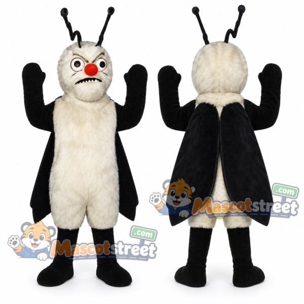 Black and White Firefly Mascot Costume