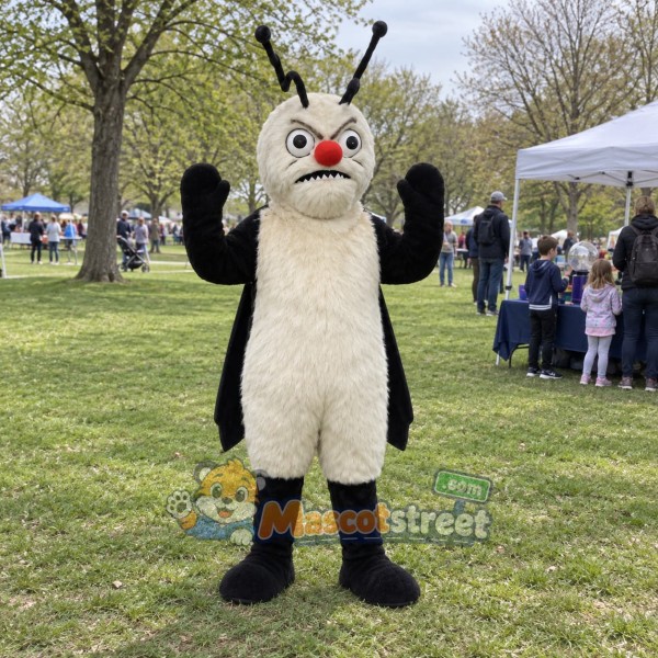 Black and White Firefly Mascot Costume