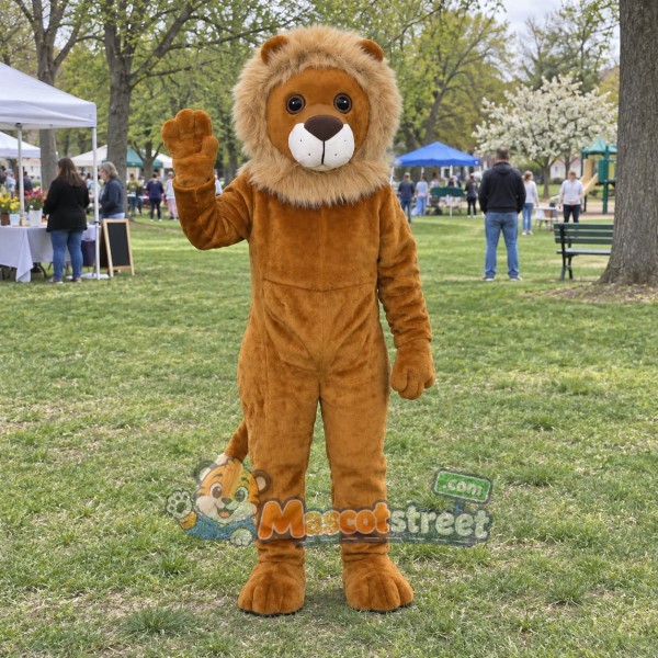 Brown Lion Mascot Costume