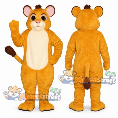 Yellow Lion Cub Mascot Costume