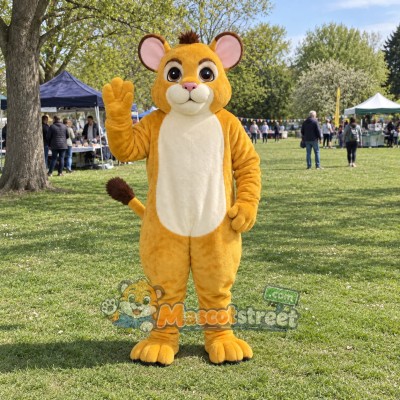 Yellow Lion Cub Mascot Costume