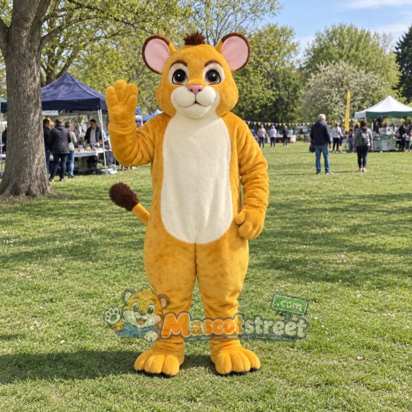 Yellow Lion Cub Mascot Costume