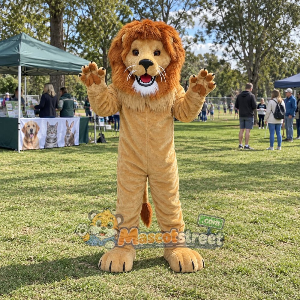 Tan Lion Mascot Costume Tan Lion Mascot Costume