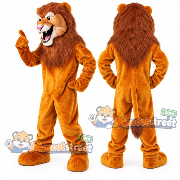 Orange Lion Mascot Costume