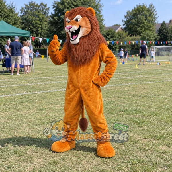 Orange Lion Mascot Costume