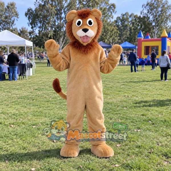 Tan Lion Mascot Costume