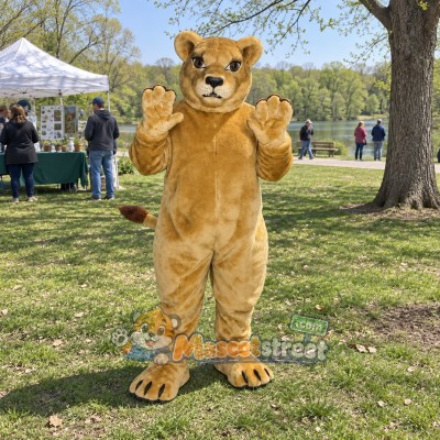 Tan Lioness Mascot Costume Tan Lioness Mascot Costume