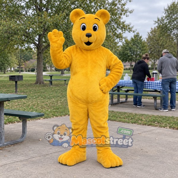 Yellow Bear Mascot Costume Yellow Bear Mascot Costume
