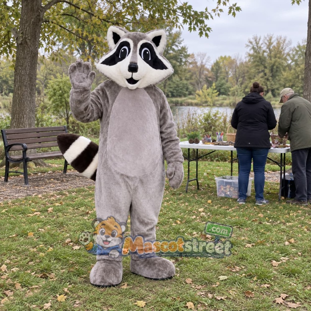 Gray Raccoon Mascot Costume Gray Raccoon Mascot Costume