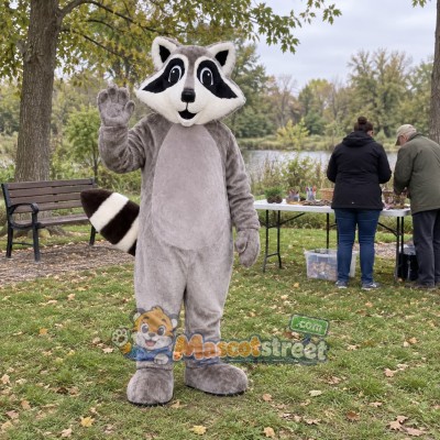 Gray Raccoon Mascot Costume Gray Raccoon Mascot Costume