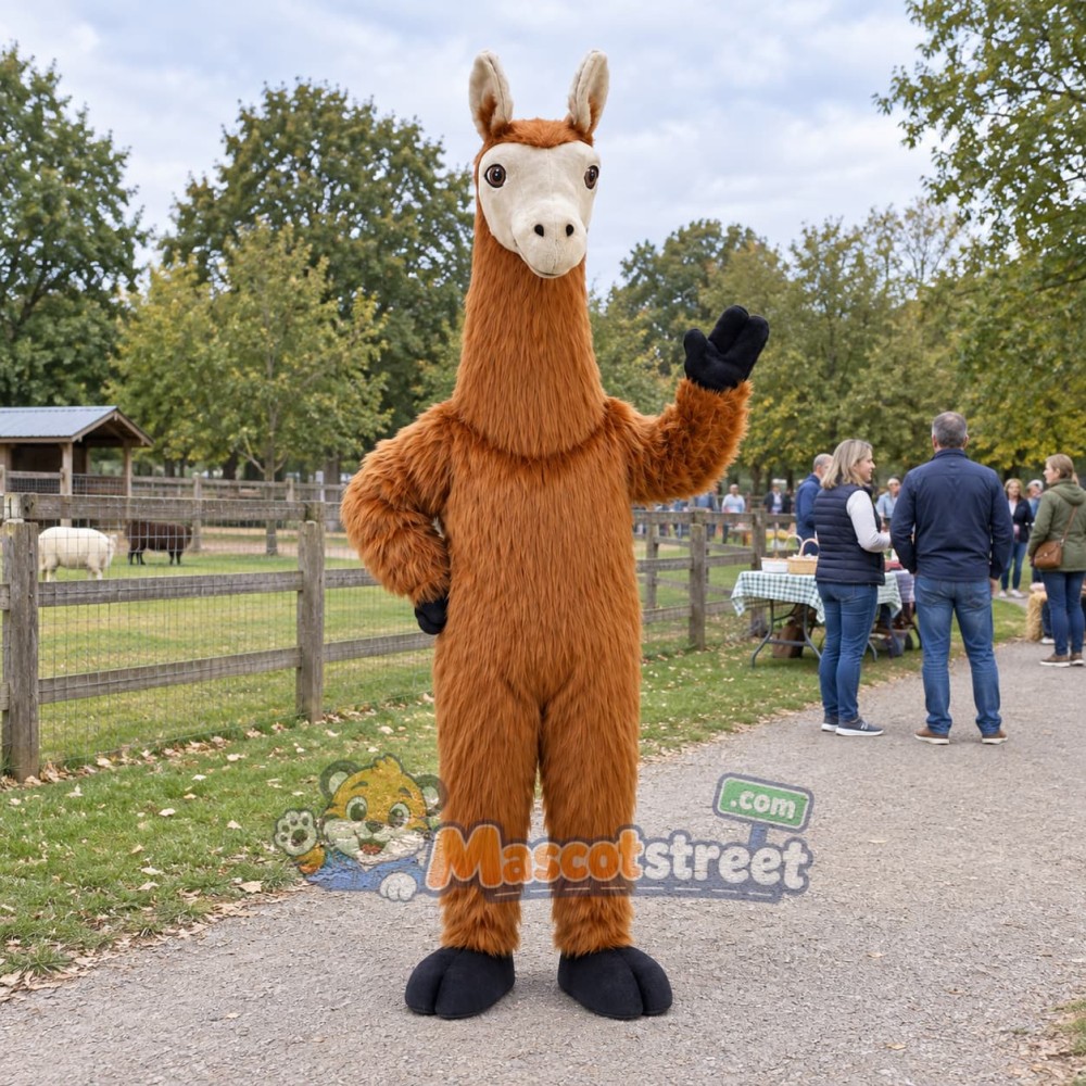 Brown Llama Mascot Costume Brown Llama Mascot Costume
