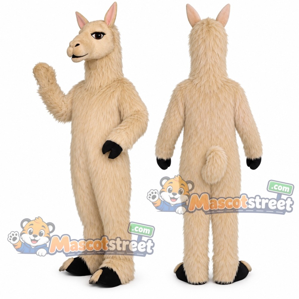 Tan Llama Mascot Costume