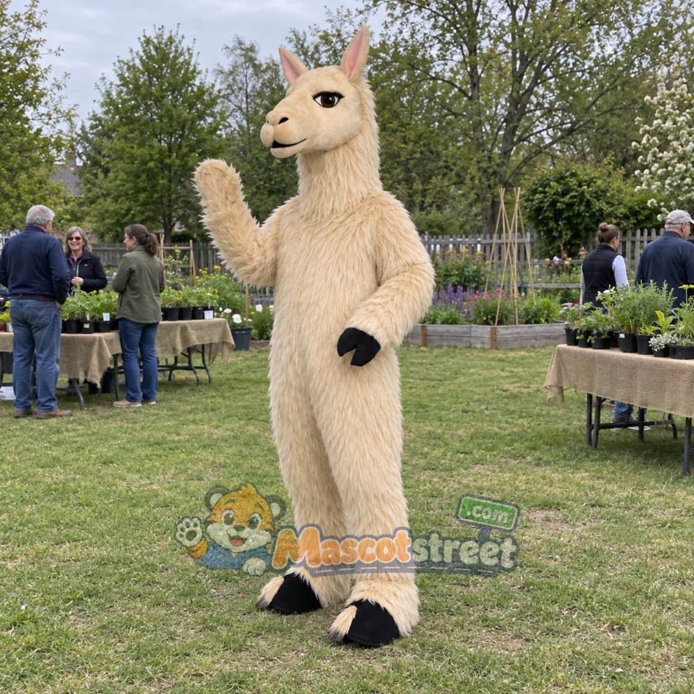 Tan Llama Mascot Costume