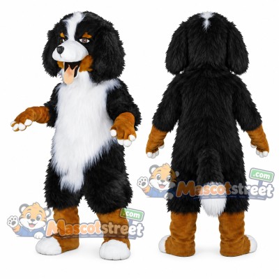 Black and Brown Dog Mascot Costume Black and Brown Dog Mascot Costume