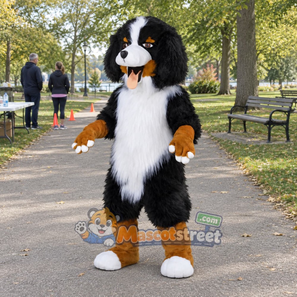 Black and Brown Dog Mascot Costume Black and Brown Dog Mascot Costume