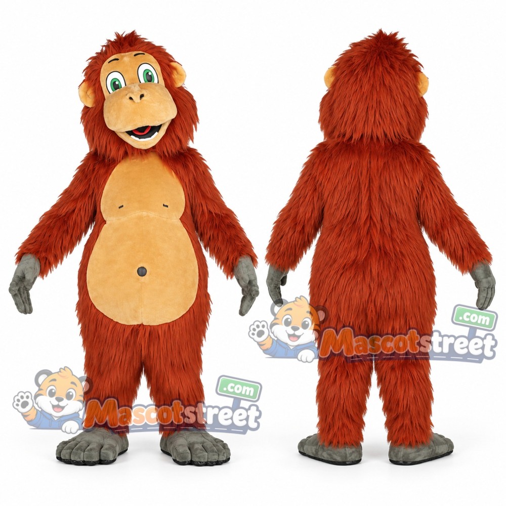 Orange Orangutan Mascot Costume