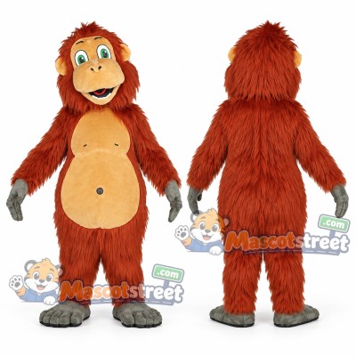 Orange Orangutan Mascot Costume