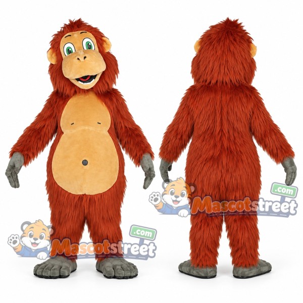 Orange Orangutan Mascot Costume