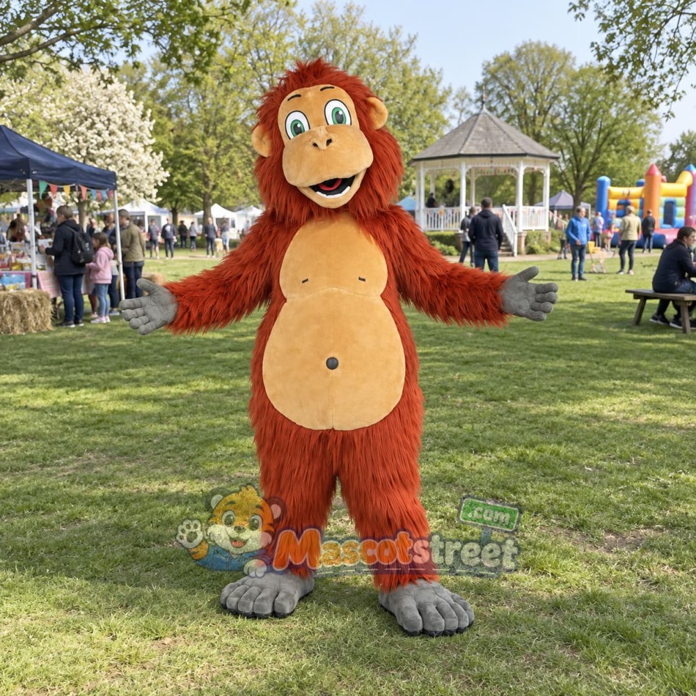 Orange Orangutan Mascot Costume
