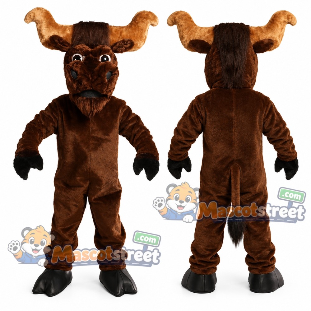 Brown Longhorn Bull Mascot Costume
