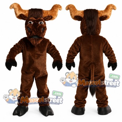 Brown Longhorn Bull Mascot Costume