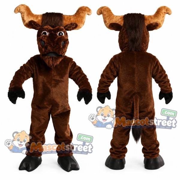 Brown Longhorn Bull Mascot Costume