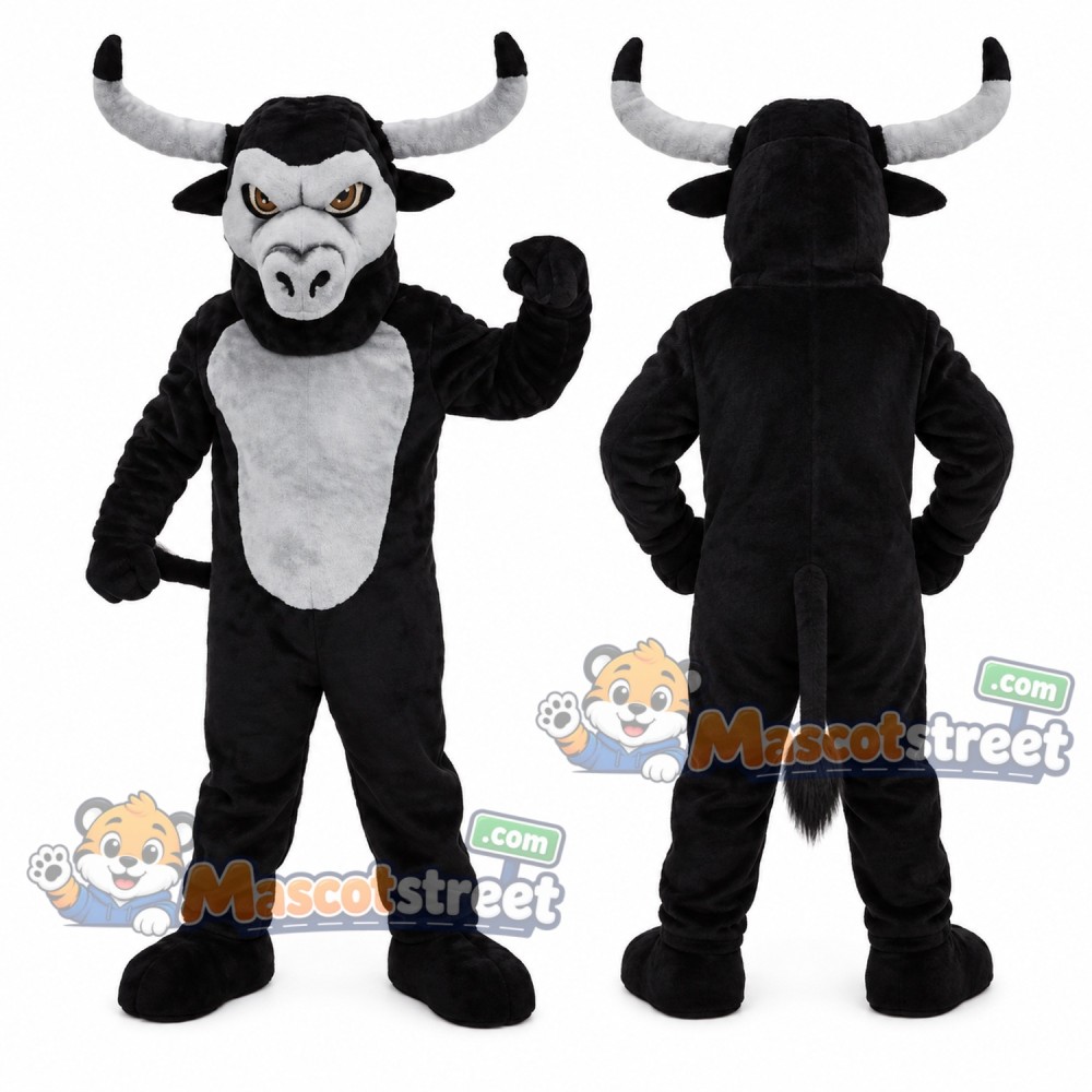 Black Longhorn Bull Mascot Costume