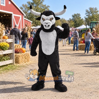 Black Longhorn Bull Mascot Costume